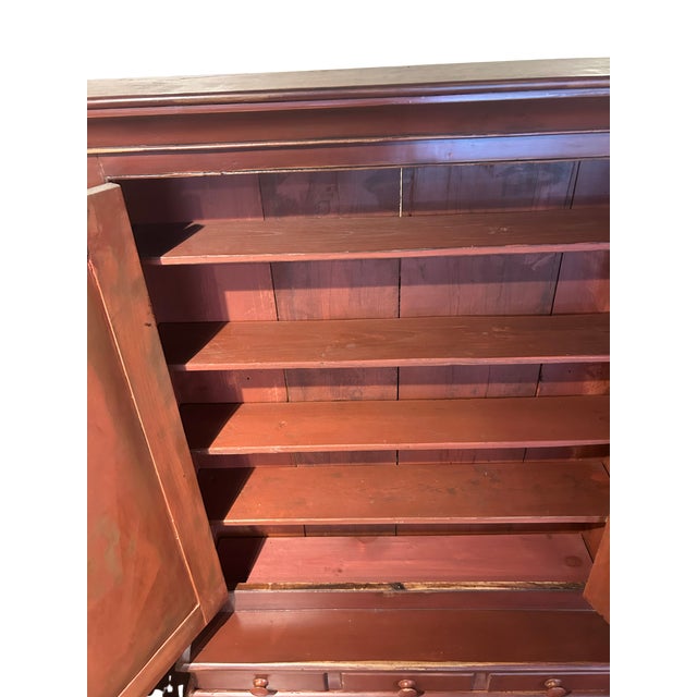 American 19th Centurty Step Back Cupboard For Sale - Image 3 of 8