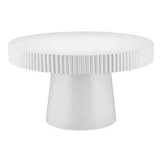 Currey & Company Harlow White Concrete Cocktail Table For Sale