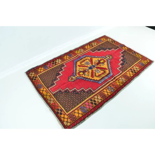 Brown Turkish Red Oushak Rug, 1960s For Sale - Image 8 of 10