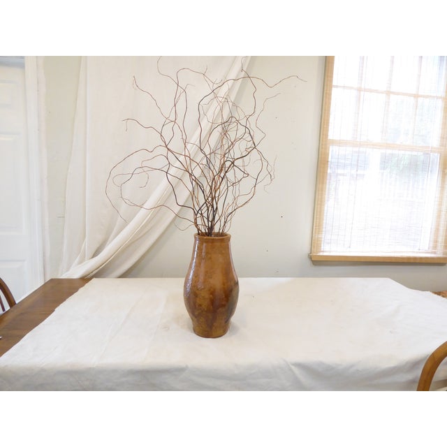 Vintage Glazed Terracotta Mediteranean Vase For Sale - Image 4 of 5