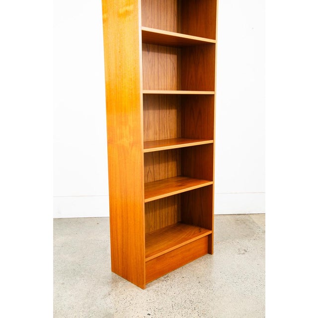 1960s Mid Century Danish Modern Bookshelf Tall Teak Wood Shelving 6 Shelf Compact 24" For Sale - Image 9 of 12