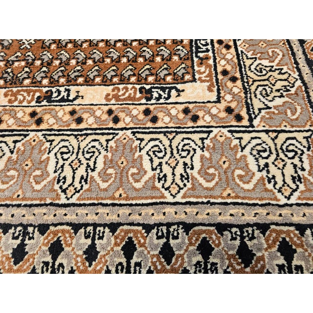 Vintage Moroccan Rug, Handwoven Wool, Geometric Pattern, Ivory & Brown, 6’ X 8’ For Sale - Image 17 of 18