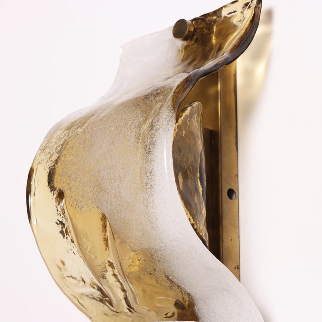 Mid-Century Modern Rare Mazzega Murano Wall Light Fixture, C. 1960. For Sale - Image 3 of 7