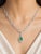 Art Deco 14K White Gold Filigree Emerald Diamond Necklace For Sale - Image 3 of 3