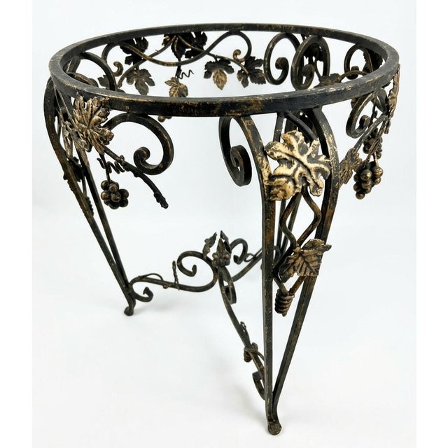 1920s 1920s Two French Art Deco Wrought Iron Tables With Marble Top For Sale - Image 5 of 5