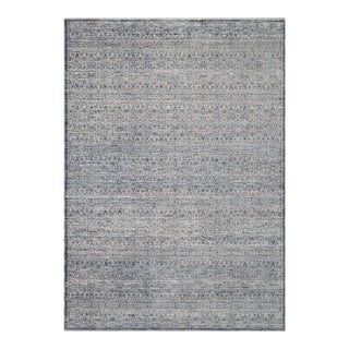 Amber Lewis x Loloi Zuma Denim / Ivory 18" x 18" Sample Rug For Sale
