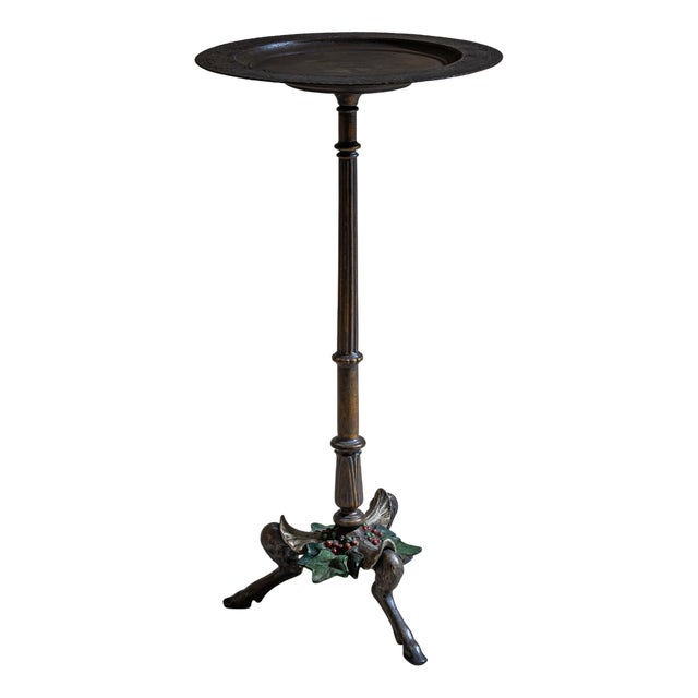 Wrought-Iron Guéridon with Holly Decoration, 19th Century For Sale