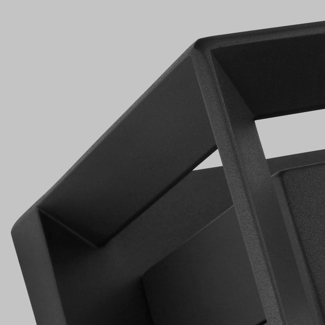 Modern Sean Lavin by Visual Comfort Studio Urbandale 1-Light Outdoor Large LED Lantern Sconce in Textured Black For Sale - Image 3 of 5