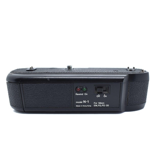 1980's Nikon Em 35mm SLR Camera Film Bundle With Lens and Power Winder For Sale - Image 9 of 10