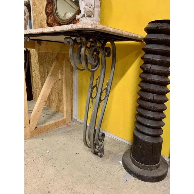 Large Console Table in Wrought Iron For Sale - Image 4 of 6