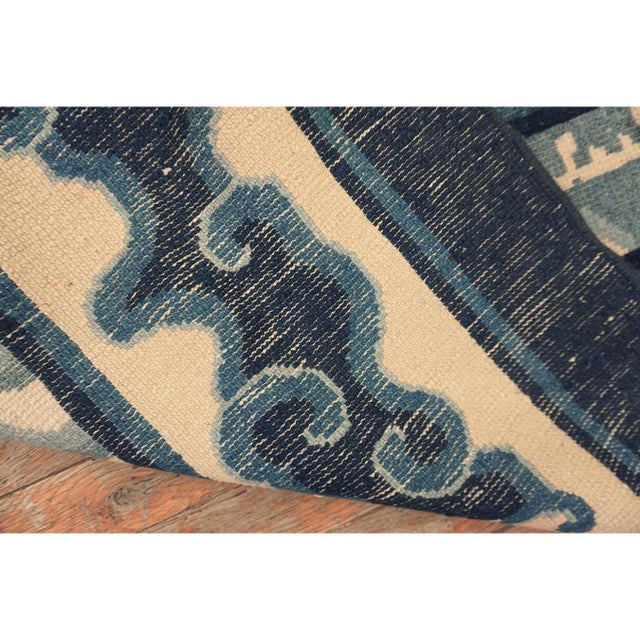 1890s Ivory Blue Open Antique Chinese Peking Dragon Carpet 10'2"x12'8" Wool Rug For Sale - Image 9 of 9