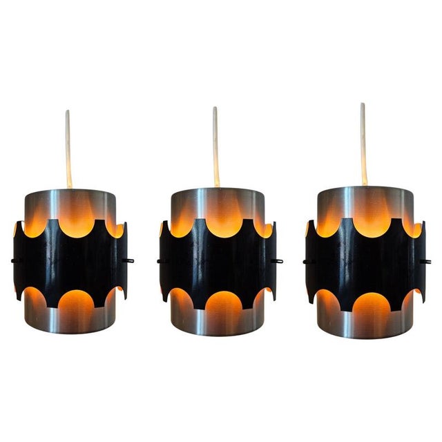 Vintage Pendant Lights in the style of Jo Hammerborg, 1970s, Set of 3 For Sale - Image 16 of 16