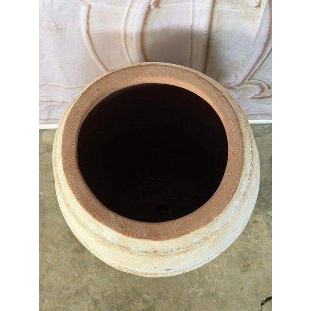 Whitewashed Terracotta Storage Vessel With Ribbed Form For Sale - Image 10 of 10