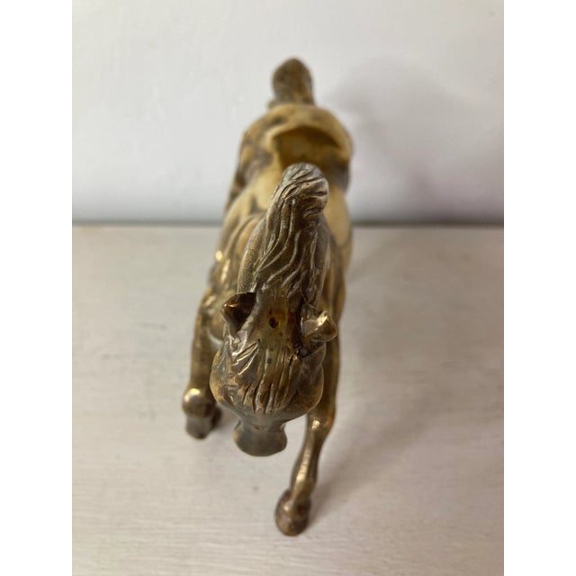 Metal Vintage English Brass Horse For Sale - Image 7 of 8