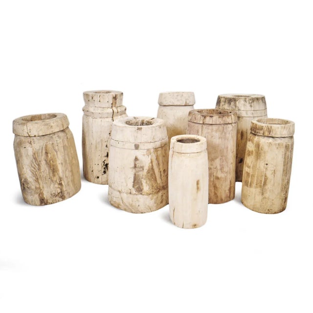 Mid 20th Century Old Sun Bleached Wood Butter Pot For Sale - Image 5 of 7