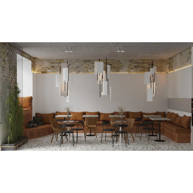 Modern Ceiling Pendant Light - Led Panel Lamp - Brush Strokes - Large For Sale - Image 12 of 12