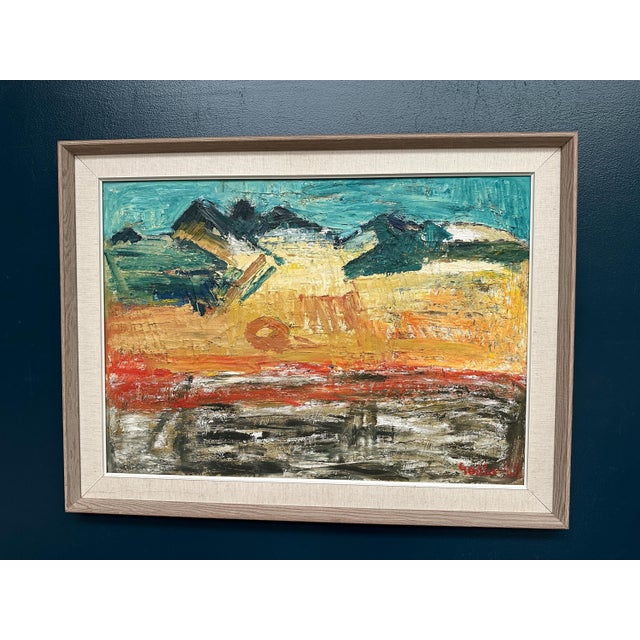 Ragnar Godin, Abstract Landscape, 1968, Oil Painting on Panel, Framed For Sale - Image 18 of 18
