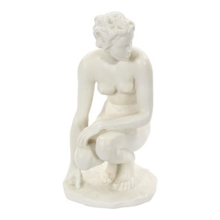 Early 20th Century Rosenthal Porcelain “The Crouching Woman” by Fritz Klimsch For Sale