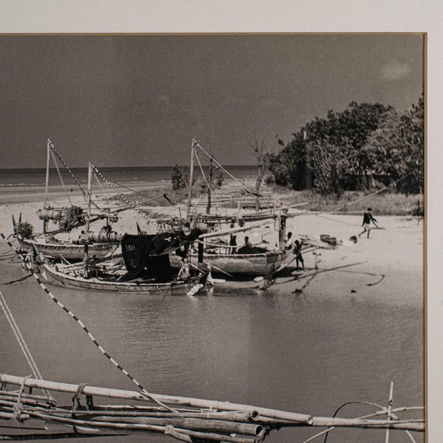 Photography Vintage Photograph, Fishing Boats, Oriental, Monochrome, East Java, Mid Century For Sale - Image 7 of 9