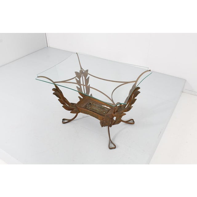Mid-Century Brass and Glass Coffee Table, 1950 For Sale - Image 10 of 18