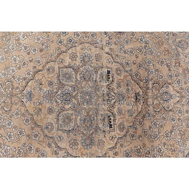 Persian Authentic Persian Kirman Botaic Beige, Blue Handmade Wool Rug For Sale - Image 3 of 7