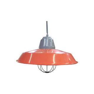 Orange Industrial Pendant Lamp For Sale