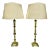 Large English Traditional Brass Table Lamps From 60's For Sale
