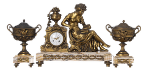 Garniture Clock with Urns, Set of 3