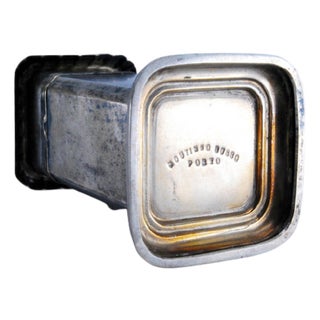 Silver Straw-Shaped Toothpick Holder on Square Base For Sale