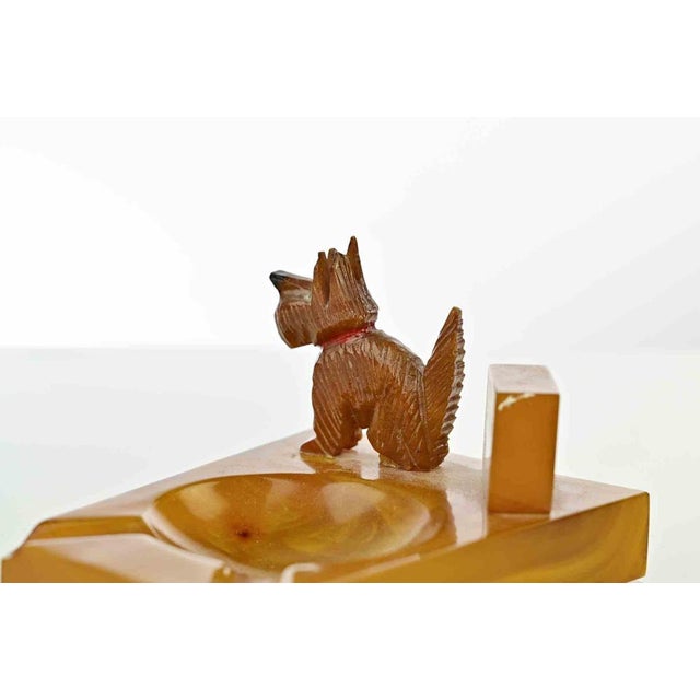 Vintage Amber Bakelite Art Deco Ashtray, Europe, 1930s For Sale - Image 3 of 5