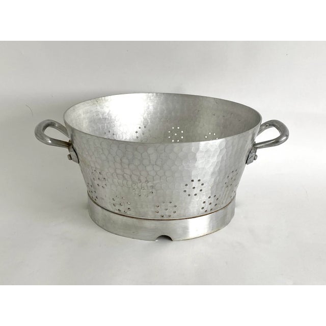 Metal 1950s Professional French Hammered Aluminum Colander For Sale - Image 7 of 7