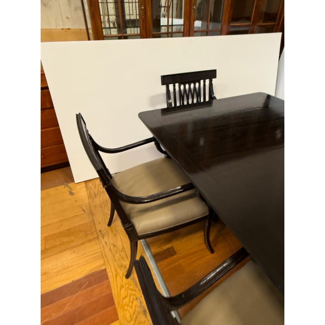 Rose Tarlow Pickwick Table + Set of Six Pope Arm Chairs, Set For Sale - Image 9 of 12