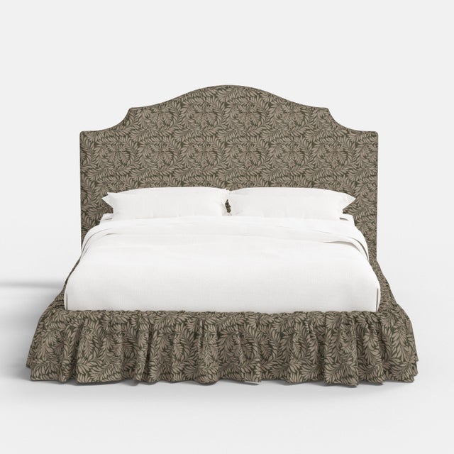 Not Yet Made - Made To Order Stoffer Home x Cloth & Company Thelma Ruffle Platform Bed in Geogian Vine Olive and Mauve, Twin For Sale - Image 5 of 7