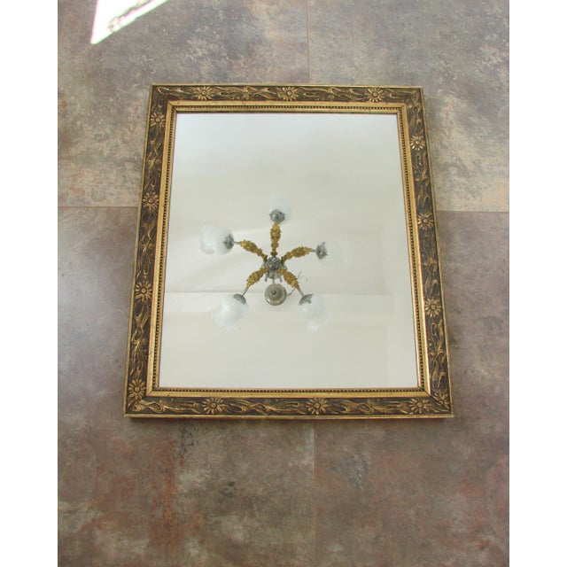 Modern Vintage Wall Mirror with Gilded Ornate Frame, 1960s For Sale - Image 3 of 7