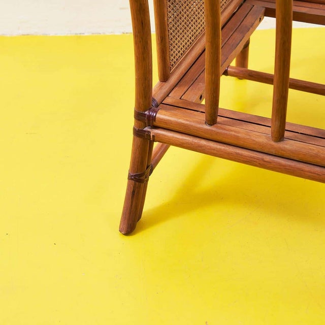 Vintage Bamboo Cane Armchair from Gervasoni For Sale - Image 5 of 9