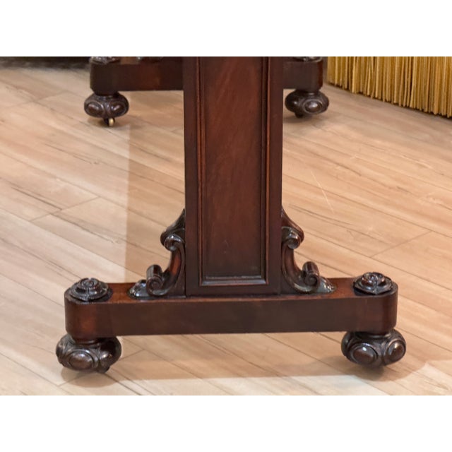 Brown William IV Mahogany Library Table/Desk With Green Leather Inset Writing Surface For Sale - Image 8 of 12