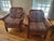 Hickory Chair Company Dark Brown Wood Accent Chairs with footstool Hickory Chairs Texas Style lounge chairs, set of 2...