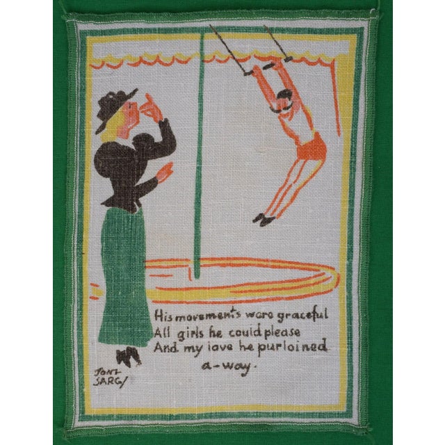 Mid 20th Century Set X 5 Tony Sarg Linen Circus Theme Cocktail Napkins For Sale - Image 4 of 4
