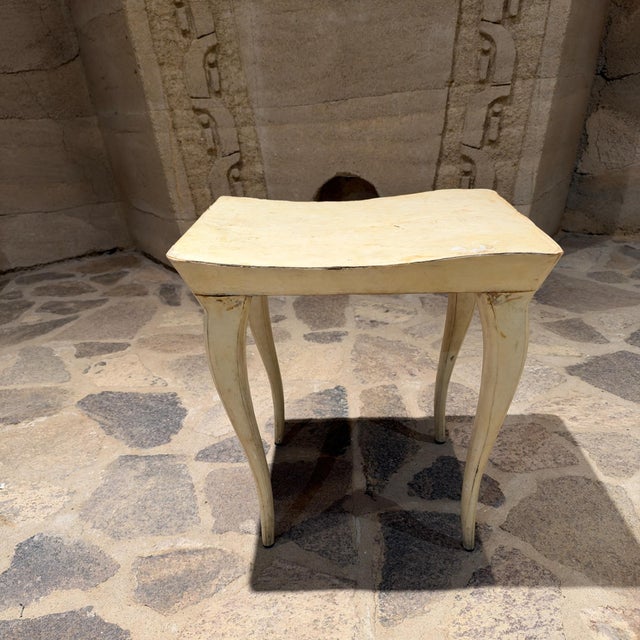 1960s Vintage Parchment Vanity Stool or Bench Designed by R & Y Augousti For Sale - Image 5 of 13