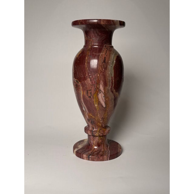 Vintage Neoclassical Italian Oxblood Red Marble Vase For Sale In Houston - Image 6 of 12