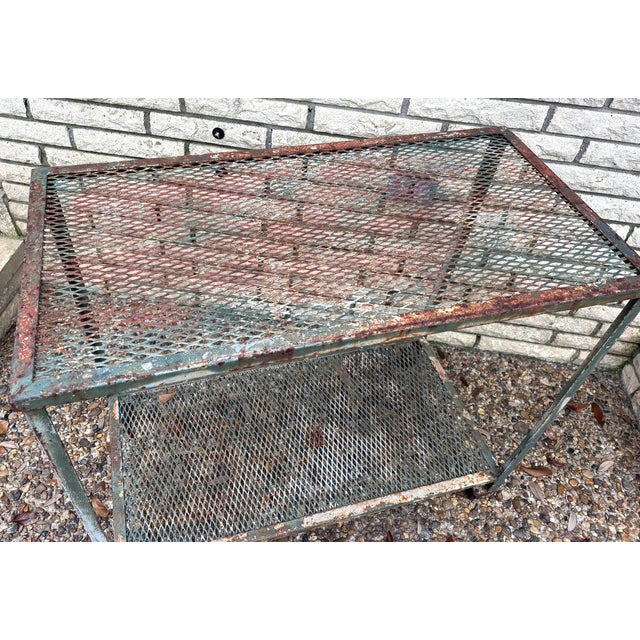 Industrial 1940s-50s Industrial Metal 2-Tier Cart For Sale - Image 3 of 4