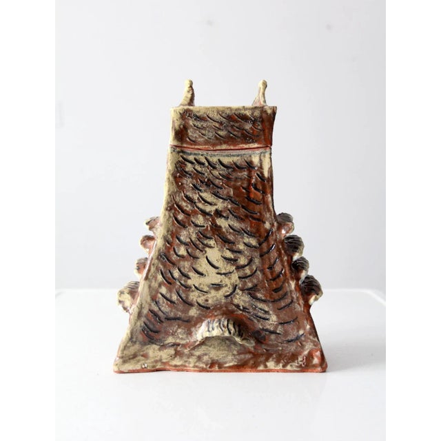 Late 20th Century Vintage Clare Holmberg Studio Pottery Owl Jar For Sale - Image 5 of 13