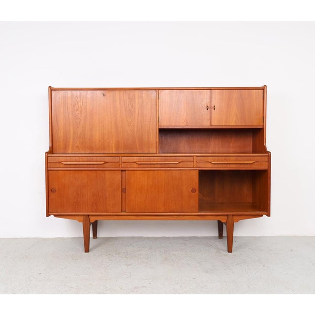 1960s Vintage Danish Teak Highboard or Buffet, 1960s For Sale - Image 5 of 18
