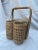 Wood Vintage Wicker Rattan Wine Picnic Basket For Sale - Image 7 of 7