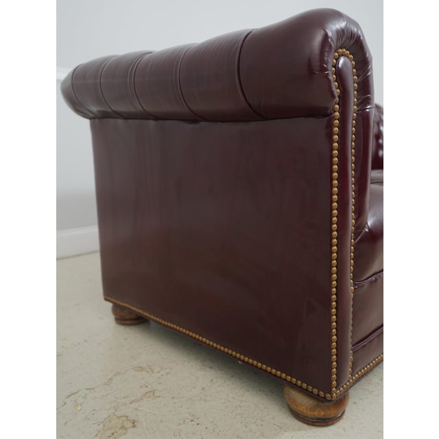 Hancock & Moore Burgundy Leather Chesterfield Sofa For Sale In Philadelphia - Image 6 of 18