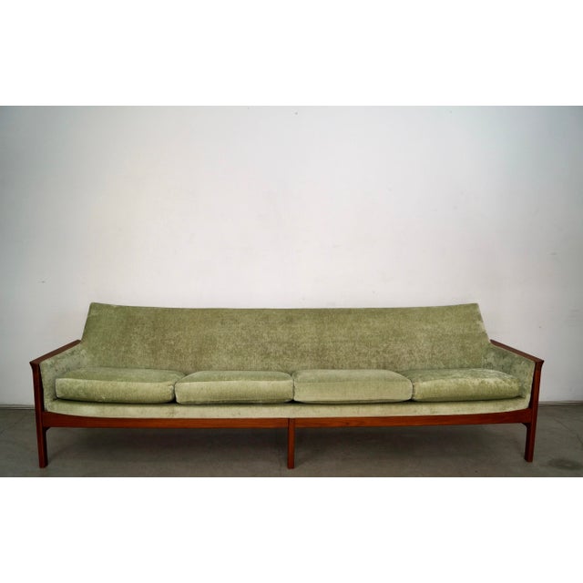1960’s Mid-Century Danish Modern Long Teak Sofa For Sale In Los Angeles - Image 6 of 12