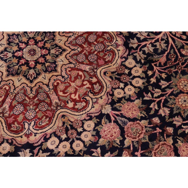 Shabby Chic Art Nouveau 1990's Sultan Pak-Persian Blue/Blue Wool Rug - 9'2'' X 12'1'' For Sale - Image 3 of 9