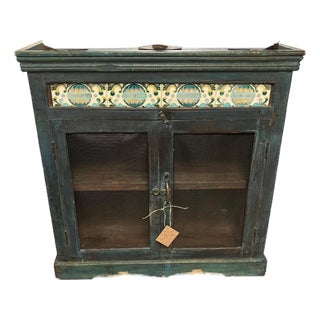 Antique Pie Cabinet With Arts & Crafts Tile and Original Hardware For Sale