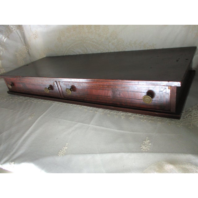 Traditional Antique Flame Mahogany Inlaid Vanity /Jewelry Box /Chest of Drawers for Dresser For Sale - Image 3 of 16