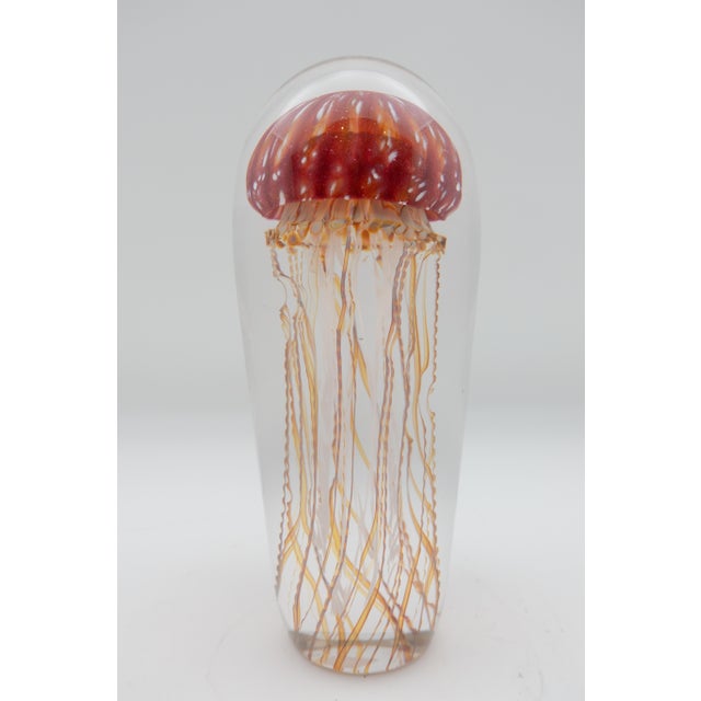 Contemporary Golden Barberry Glass Jellyfish Sculpture For Sale - Image 3 of 7